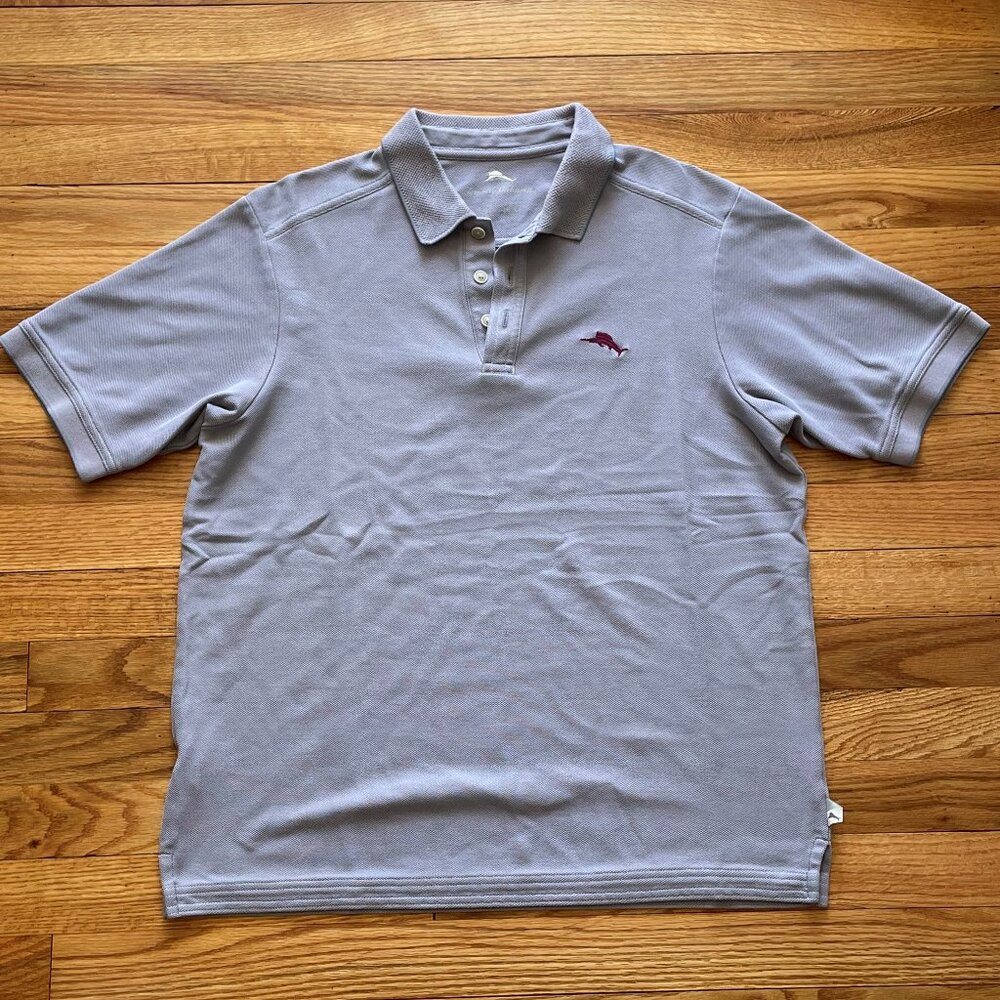 Tommy Bahama Light Gray Short Sleeve Polo Size Small